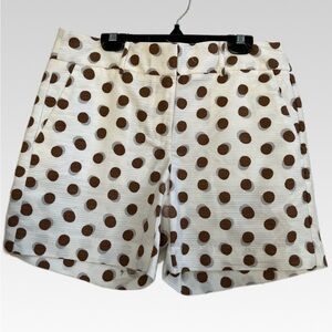 Ann Taylor Cream and Brown Polka Dot Skirt size 2 BRAND NEW